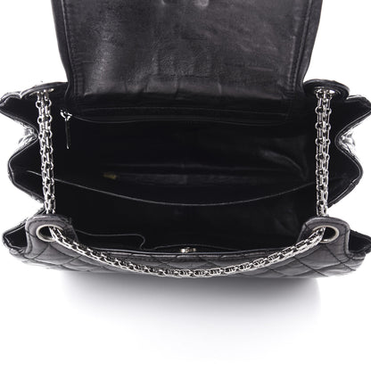 Chanel Metallic Aged Calfskin Quilted Reissue 2.55 Accordion Flap Black 5 of 10