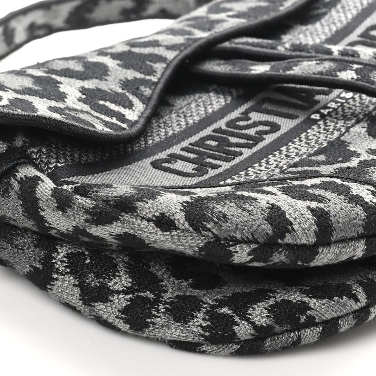 Canvas Mizza Embroidered Saddle Bag Gray