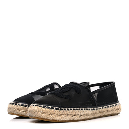 Chanel Mesh Grosgrain CC Espadrilles 38 Black 4 of 10