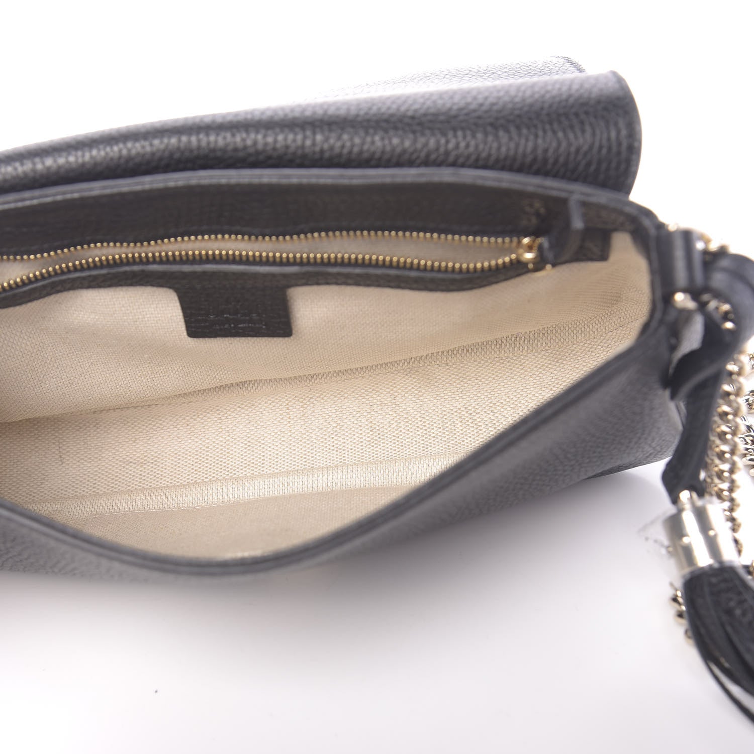 Gucci Pebbled Calfskin Medium Soho Flap Crossbody Black 6 of 11