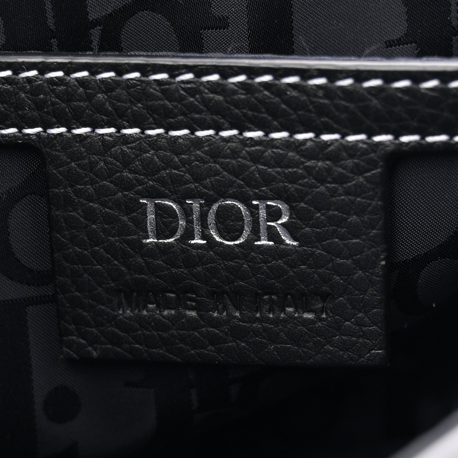 Christian Dior Grained Calfskin Saddle Messenger Bag With Strap Black 6 of 11
