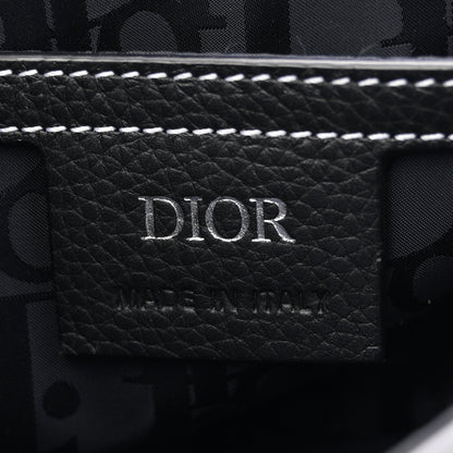 Christian Dior Grained Calfskin Saddle Messenger Bag With Strap Black 6 of 11