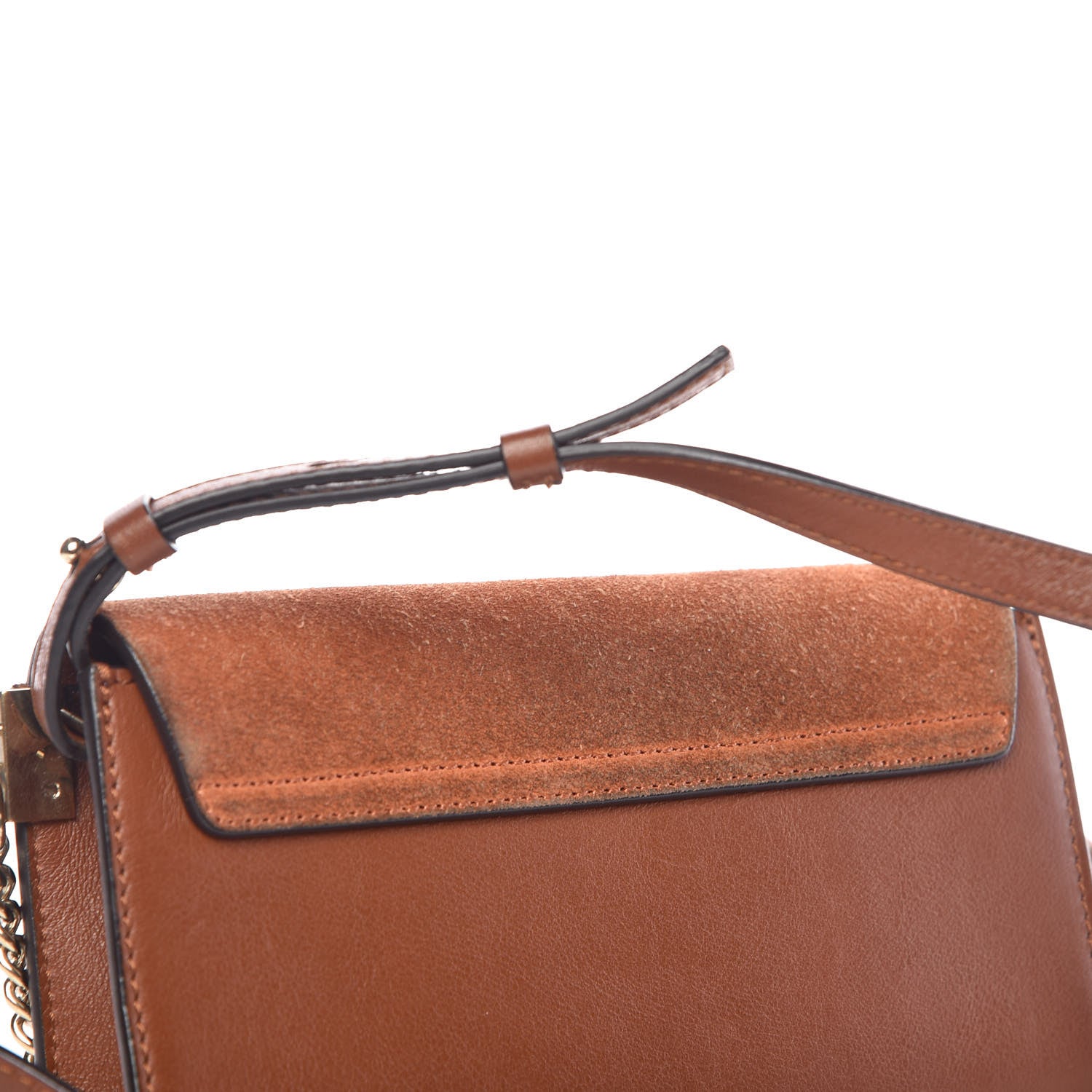 Chloe Suede Calfskin Mini Faye Shoulder Bag Tobacco 10 of 14
