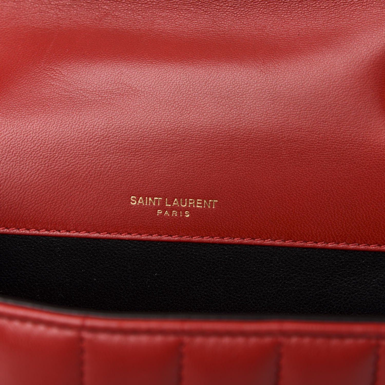 Saint Laurent Lambskin Matelasse Monogram Medium Vicky Chain Bag Rouge Eros 6 of 10