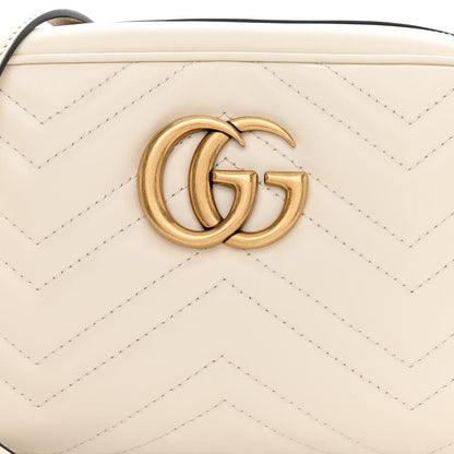Gucci Calfskin Matelasse Small GG Marmont Chain Shoulder Bag White 8 of 10