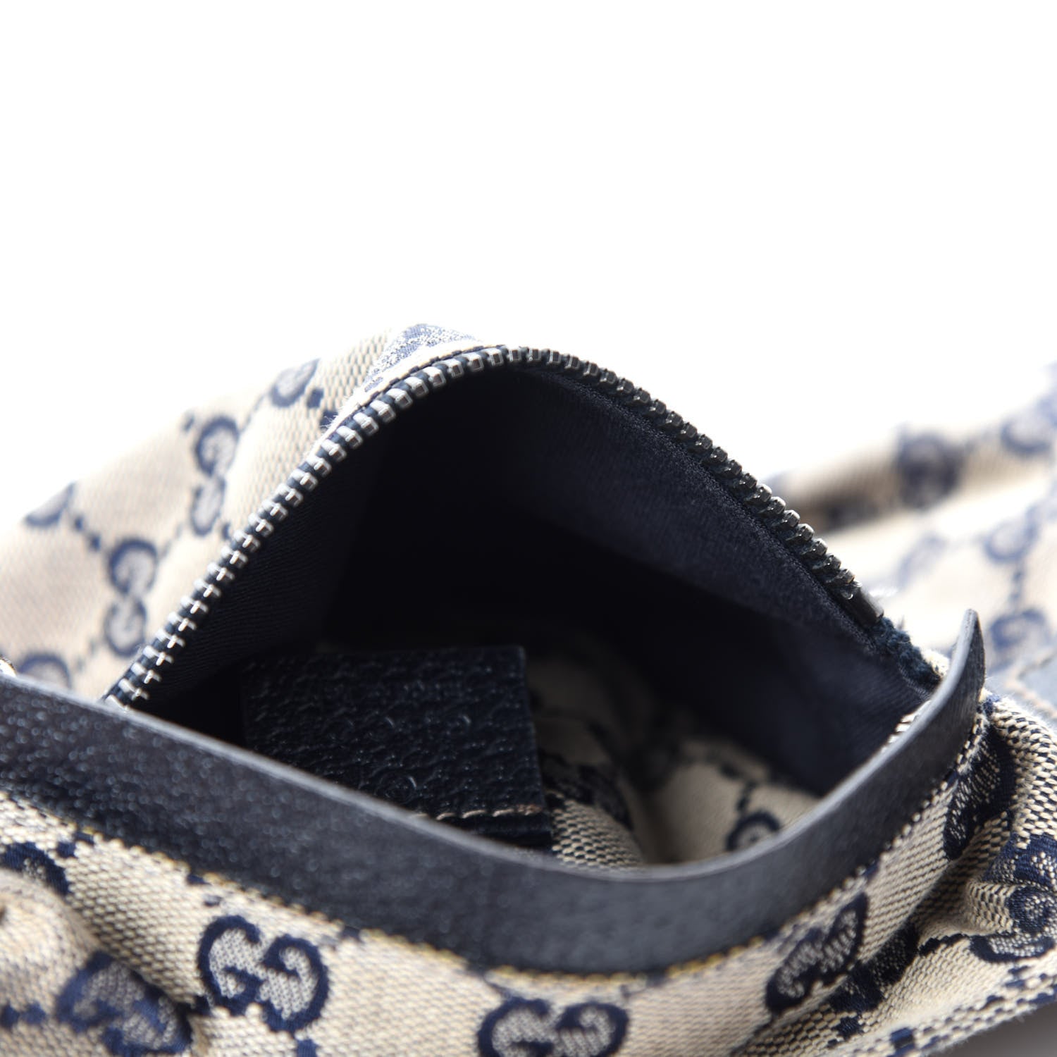 Gucci GG Monogram Web Double Pocket Belt Bag Navy 6 of 11