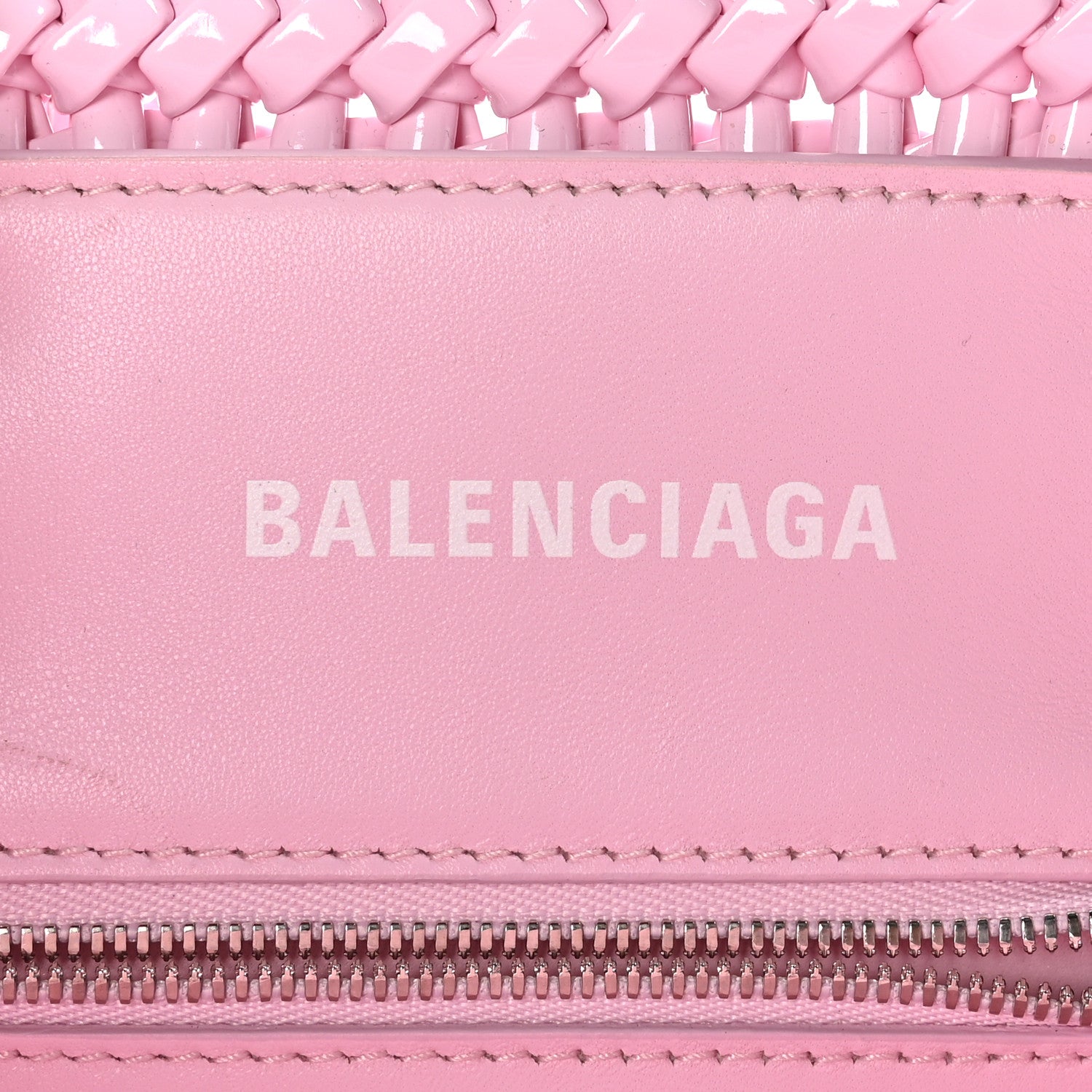 Balenciaga Faux Calfskin Braided Varnished XS Bistro Basket Candy Pink 6 of 8