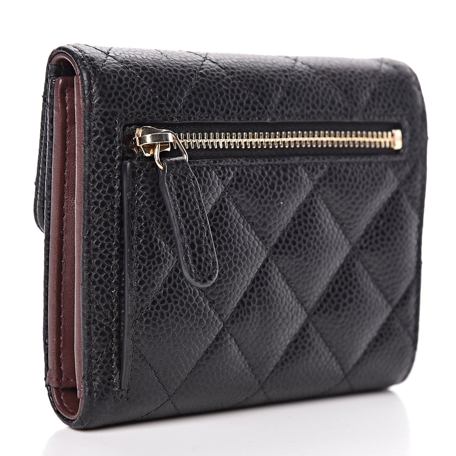 Chanel Caviar Quilted Compact Flap Wallet Black 3 of 8