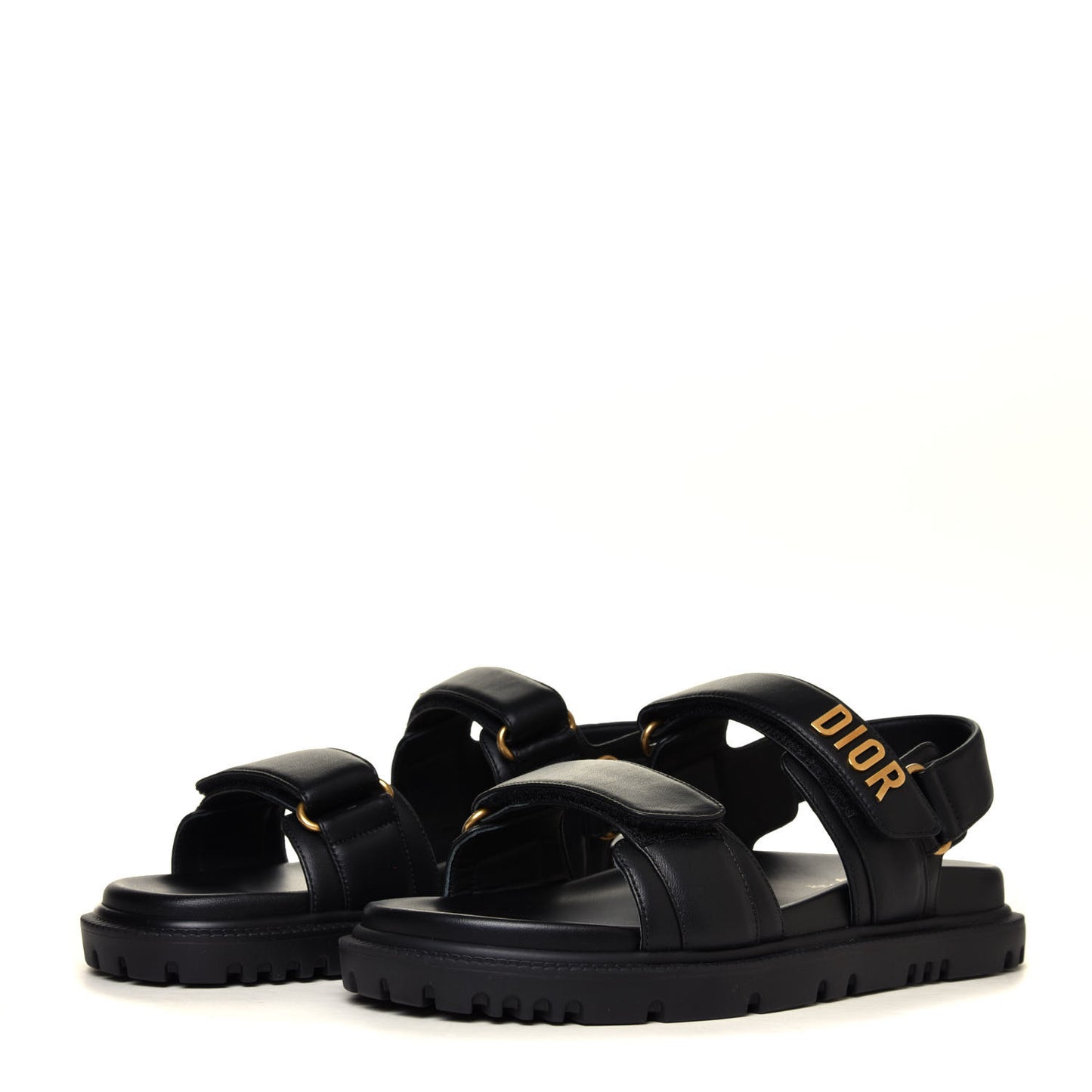 Lambskin Dioract 10mm Sandals 38.5 Black