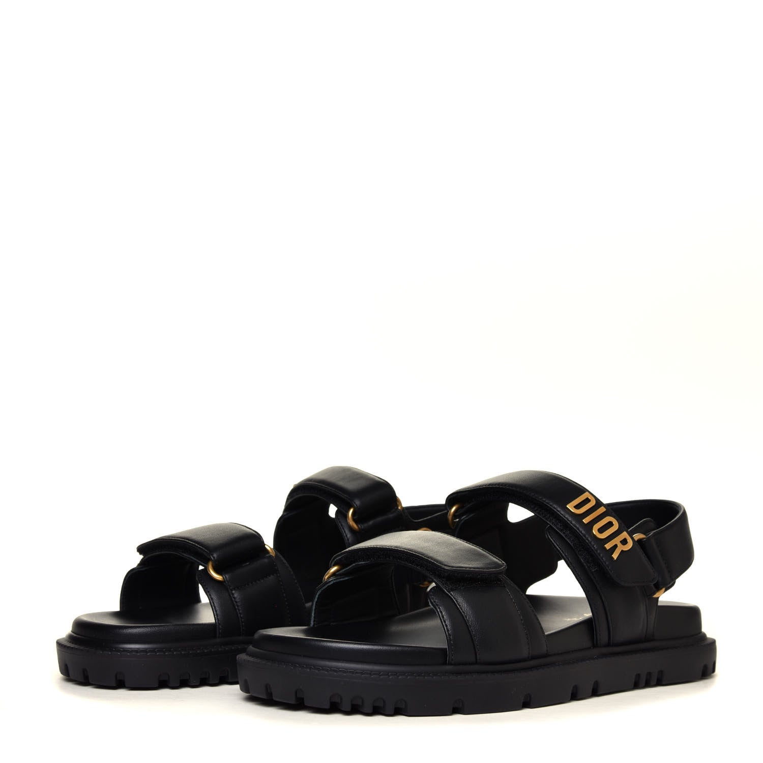 Christian Dior Lambskin Dioract 10mm Sandals 38.5 Black 4 of 12