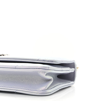 Chanel Iridescent Calfskin Quilted Chanel 19 Wallet On Chain WOC Light Purple 11 of 11