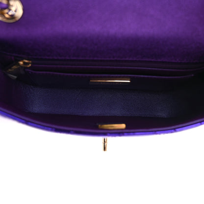 Chanel Mirror Calfskin Metallic Calfskin Quilted Hollywood Boulevard Mini Flap With Star Coin Purse Purple 6 of 12