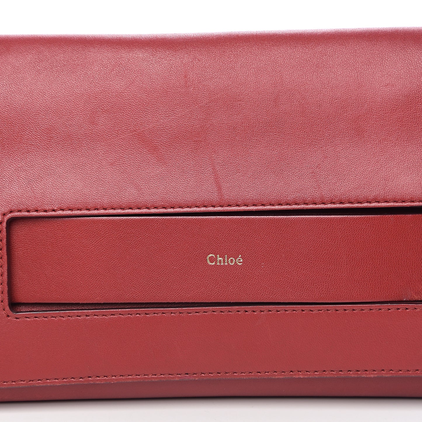 Lambskin Medium Elle Chain Clutch Red