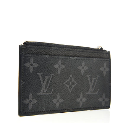 Louis Vuitton Monogram Eclipse Taiga Coin Card Holder 2 of 6