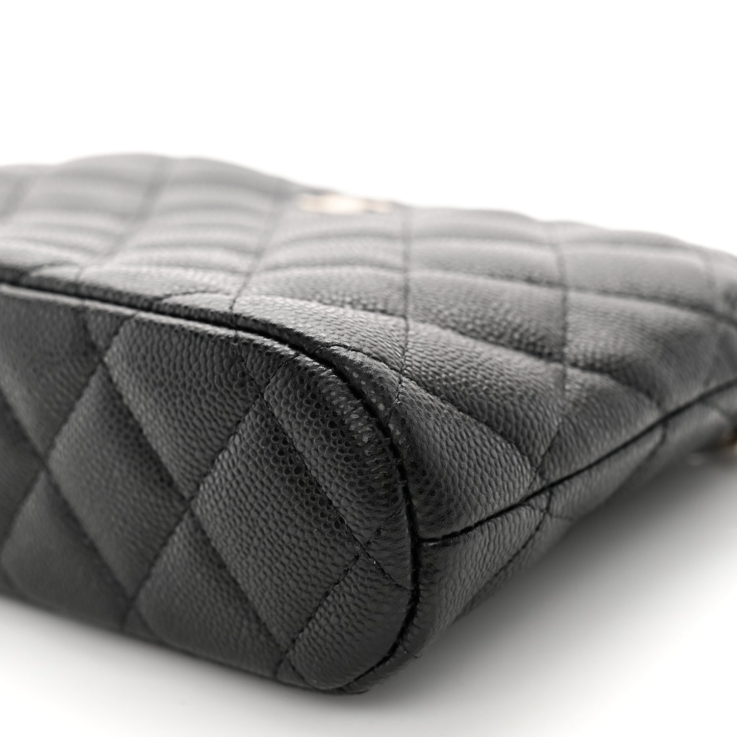 Caviar Quilted Classic Clutch with Chain Black