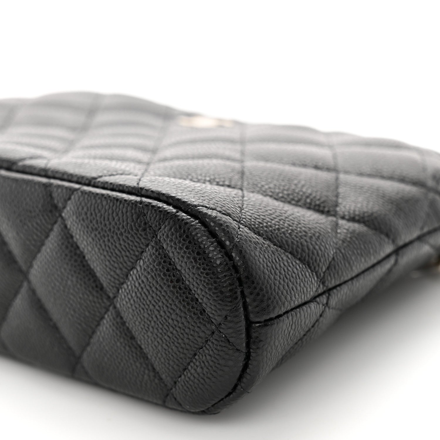 FASHIONPHILE Caviar Quilted Classic Clutch with Chain Black 9 of 10