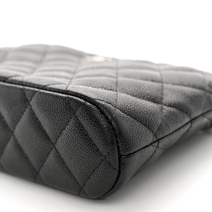 FASHIONPHILE Caviar Quilted Classic Clutch with Chain Black 9 of 10