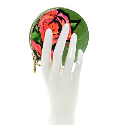 Louis Vuitton Vernis Roses Chapeau Coin Purse Vert Tonic 2 of 6