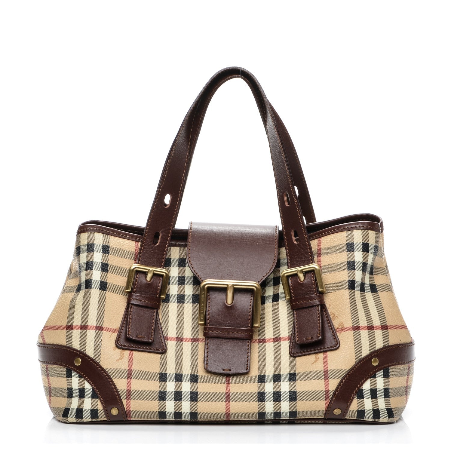 Burberry Haymarket Check Buckle Satchel 1 of 7