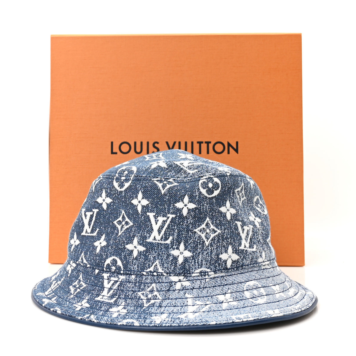 Monogram Denim Jacquard LV Remix Bucket Hat M Blue