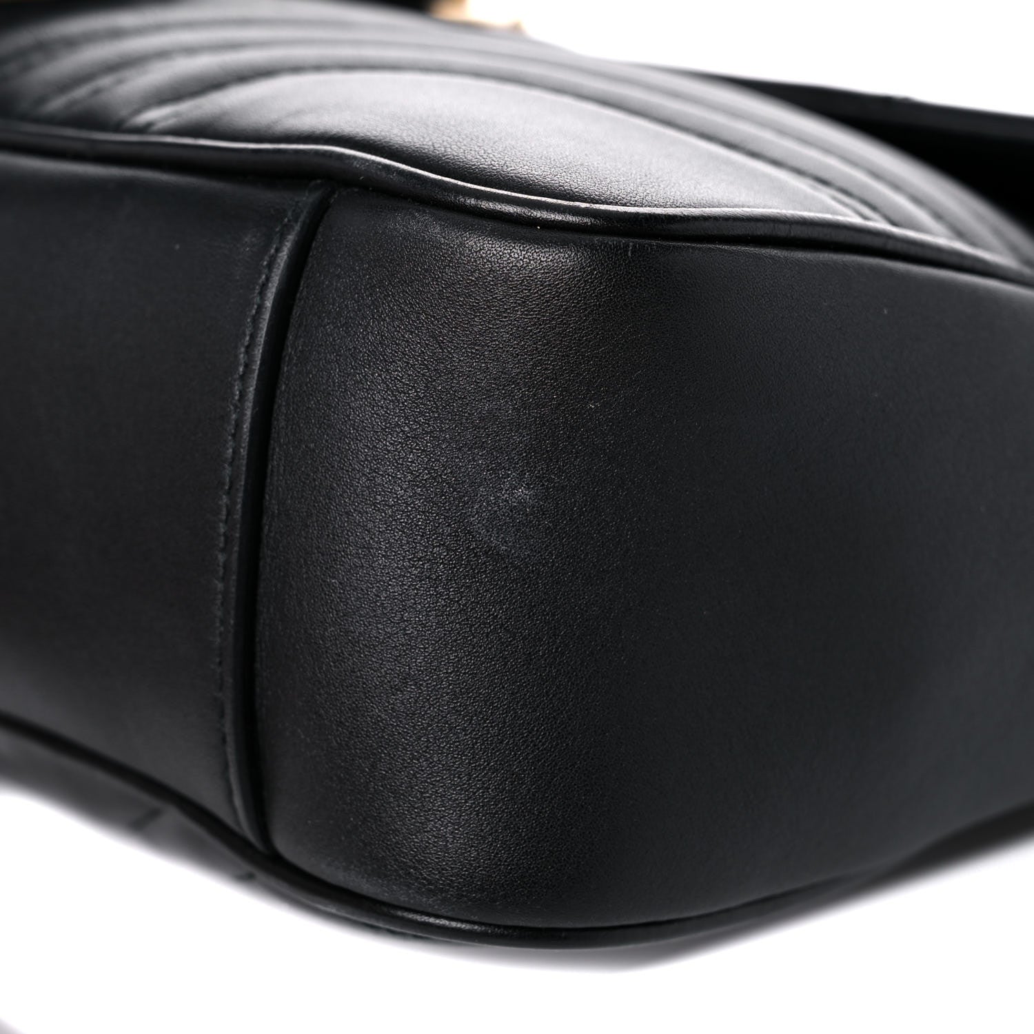 Gucci Calfskin Matelasse Medium GG Marmont Shoulder Bag Black 20 of 21