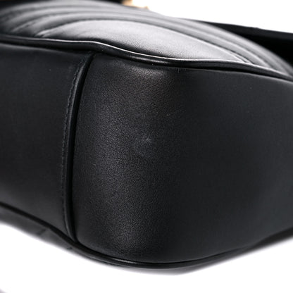 Gucci Calfskin Matelasse Medium GG Marmont Shoulder Bag Black 20 of 21