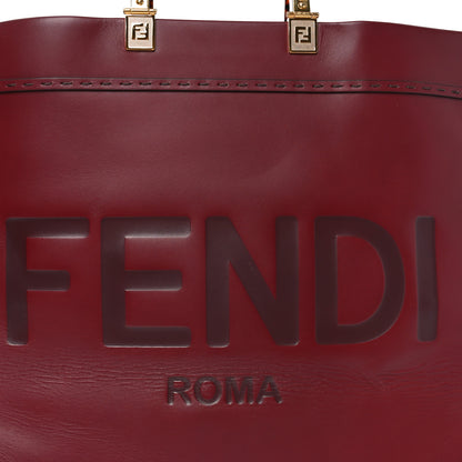 Fendi Vitello King Plexiglass Logo Embossed Large Fendi Sunshine Shopper Tote Barolo 7 of 9