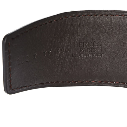 Hermes Box Tadelakt 42mm Constance 2 H Belt 100 Black Chocolate 4 of 5