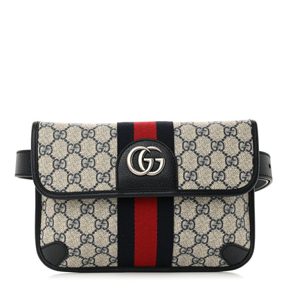 Gucci GG Supreme Monogram Web Small Ophidia Belt Bag 80 32 Beige Navy 1 of 10