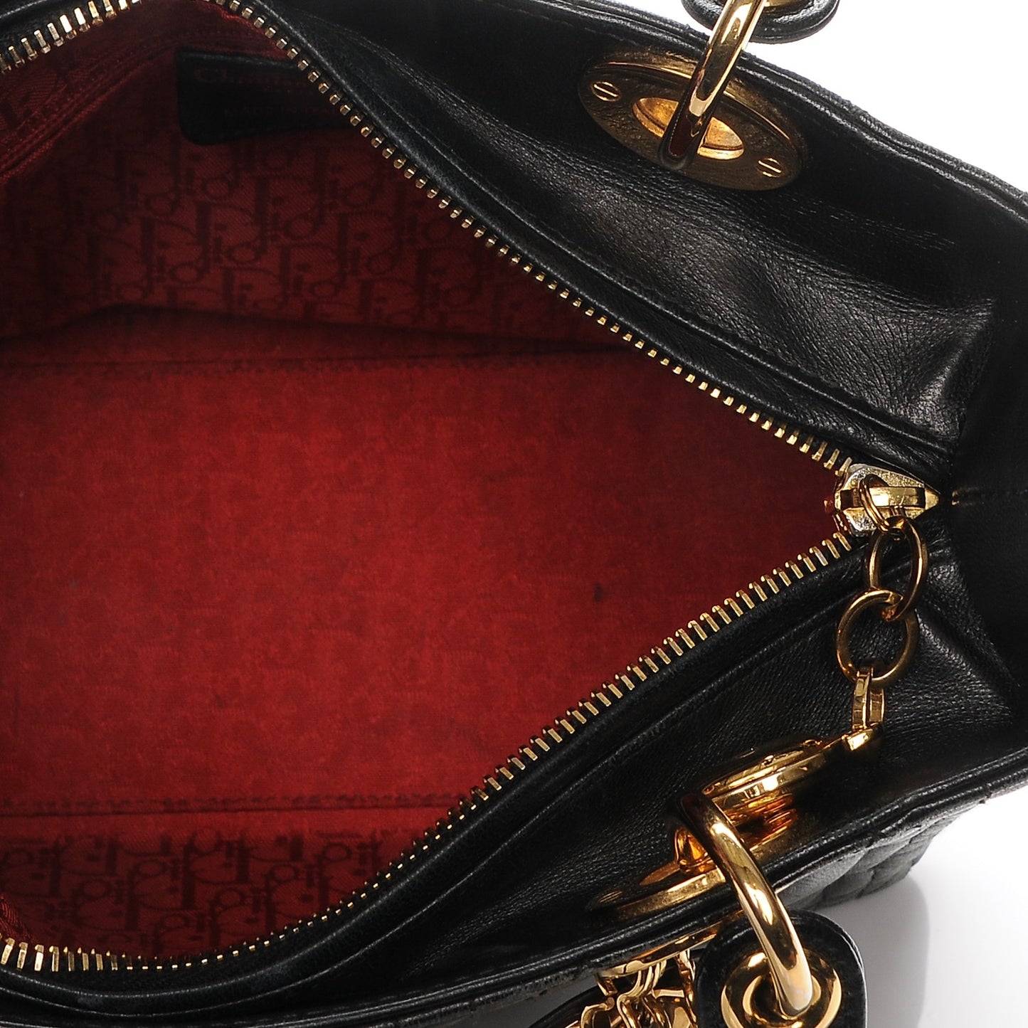 Lambskin Cannage Medium Lady Dior Black