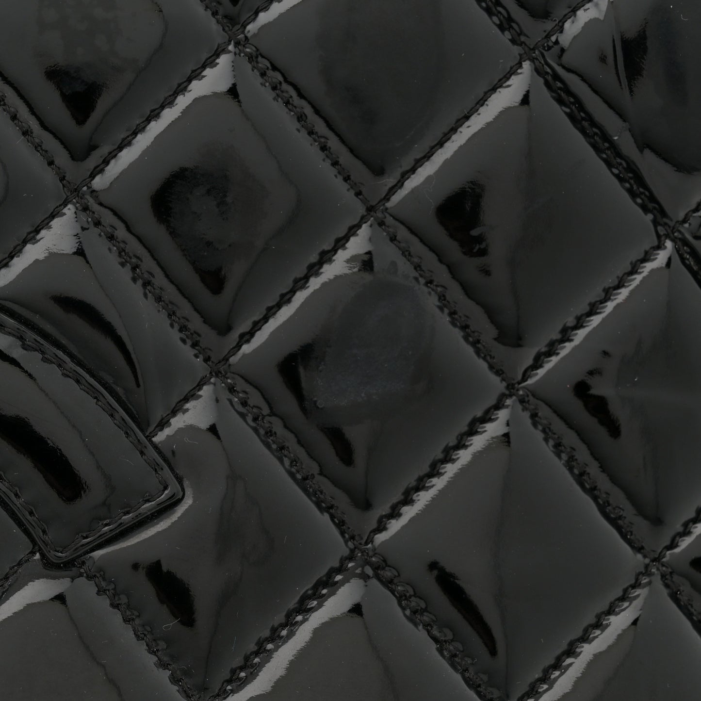 Patent Quilted Grand Shopping Tote GST Black