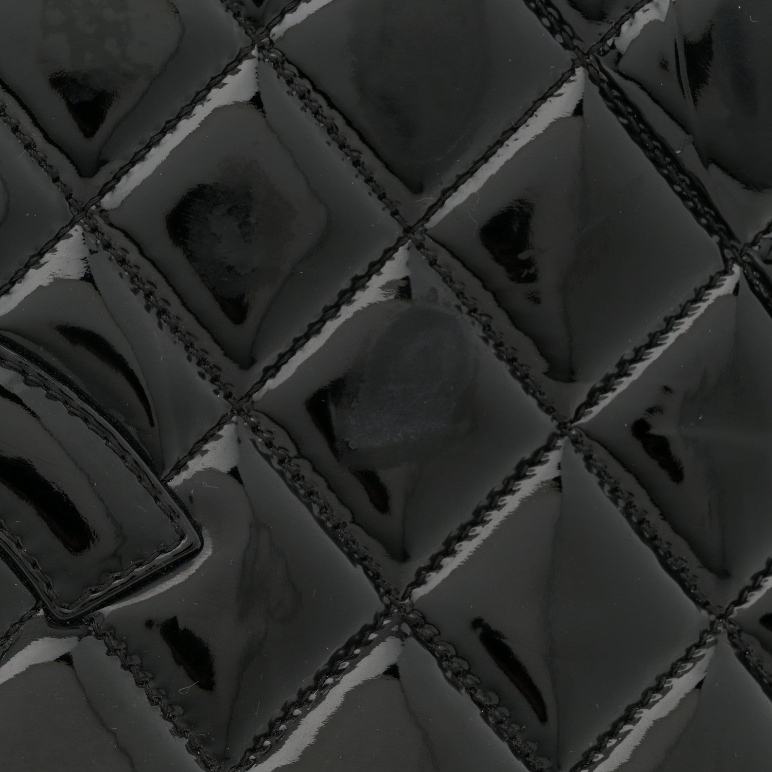 Chanel Patent Quilted Grand Shopping Tote GST Black 12 of 13