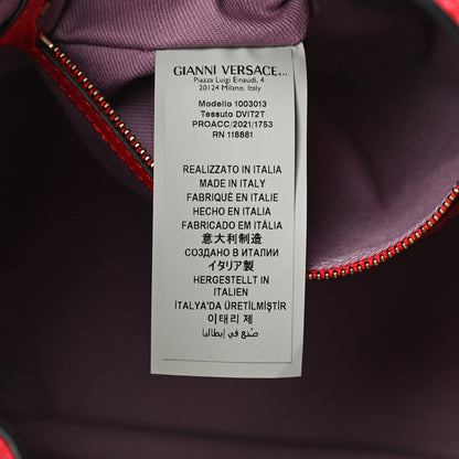 Versace Grained Calfskin La Medusa Bucket Bag Red 7 of 10