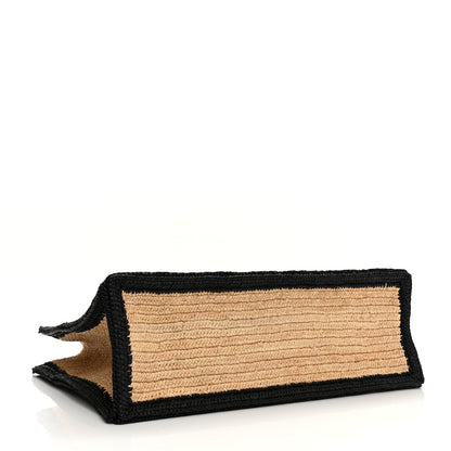 Saint Laurent Raffia Calfskin Rive Gauche Tote Naturale Black 6 of 10