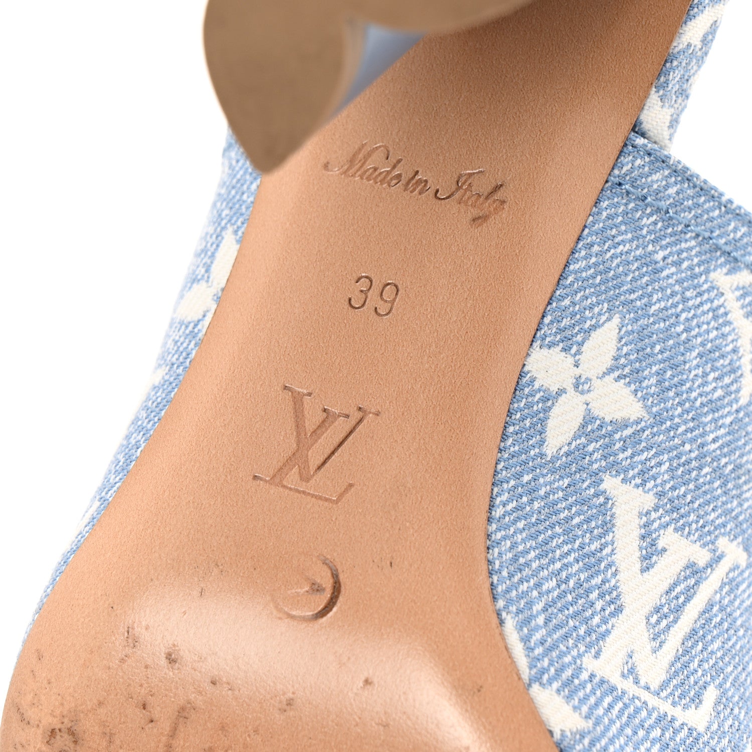 Louis Vuitton Denim Monogram Silhouette Mules 39 Blue 7 of 10