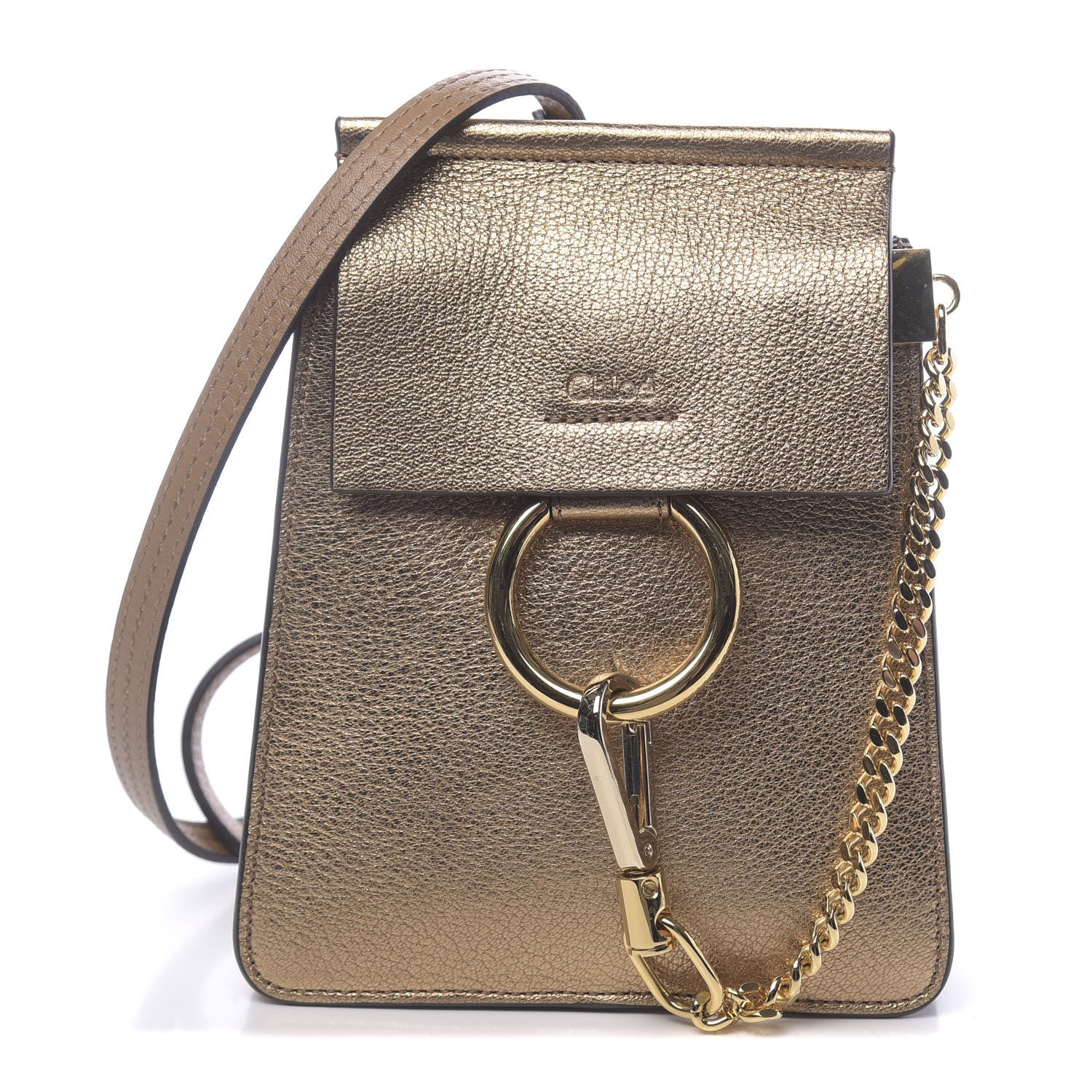 Chloe Metallic Calfskin Mini Faye Bracelet Bag Gold 1 of 10