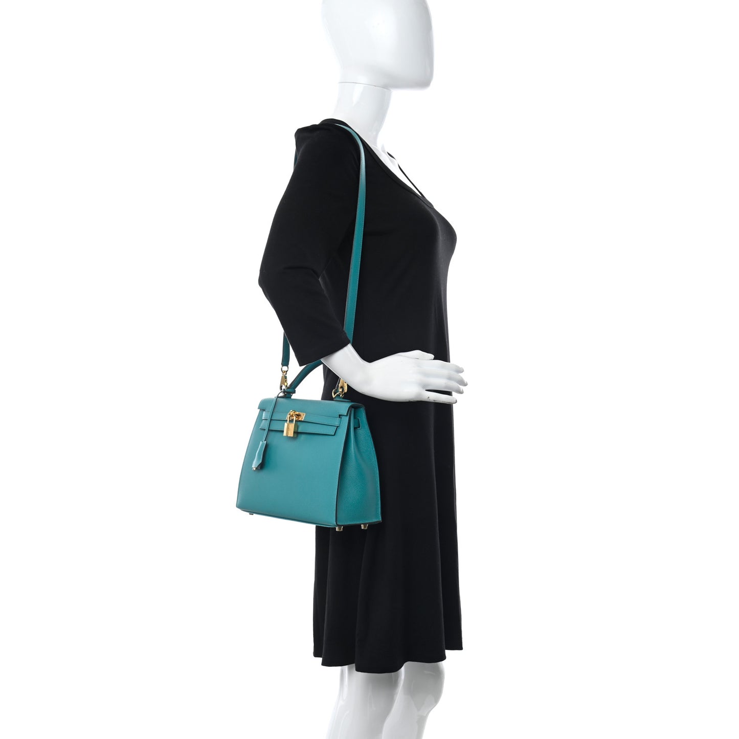 Epsom Kelly Sellier 25 Bleu Paon