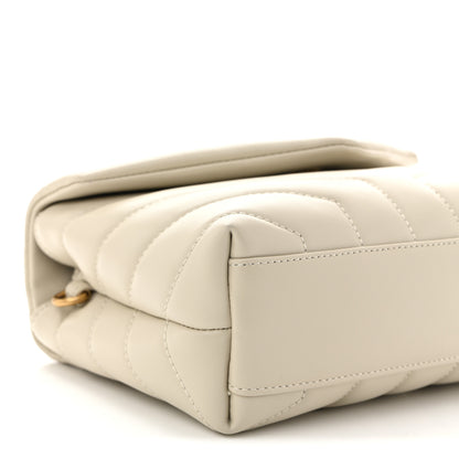 Saint Laurent Calfskin Y Quilted Monogram Toy Loulou Crossbody Bag Crema Soft 9 of 10