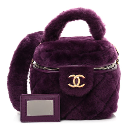 Chanel Shearling Lambskin Quilted Small Vanity Case Purple 1 of 11