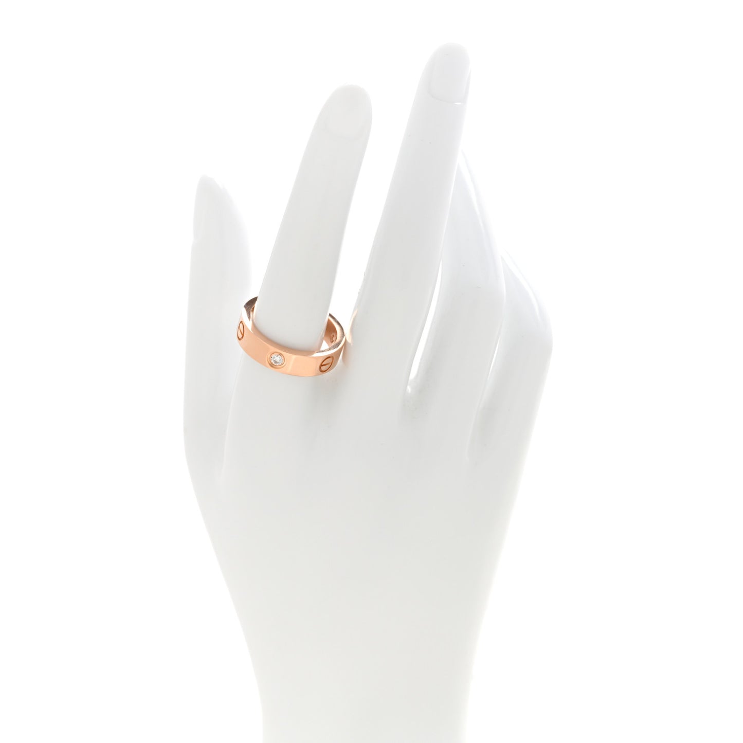 18K Pink Gold 3 Diamond 5.5mm LOVE Ring 59 8.75