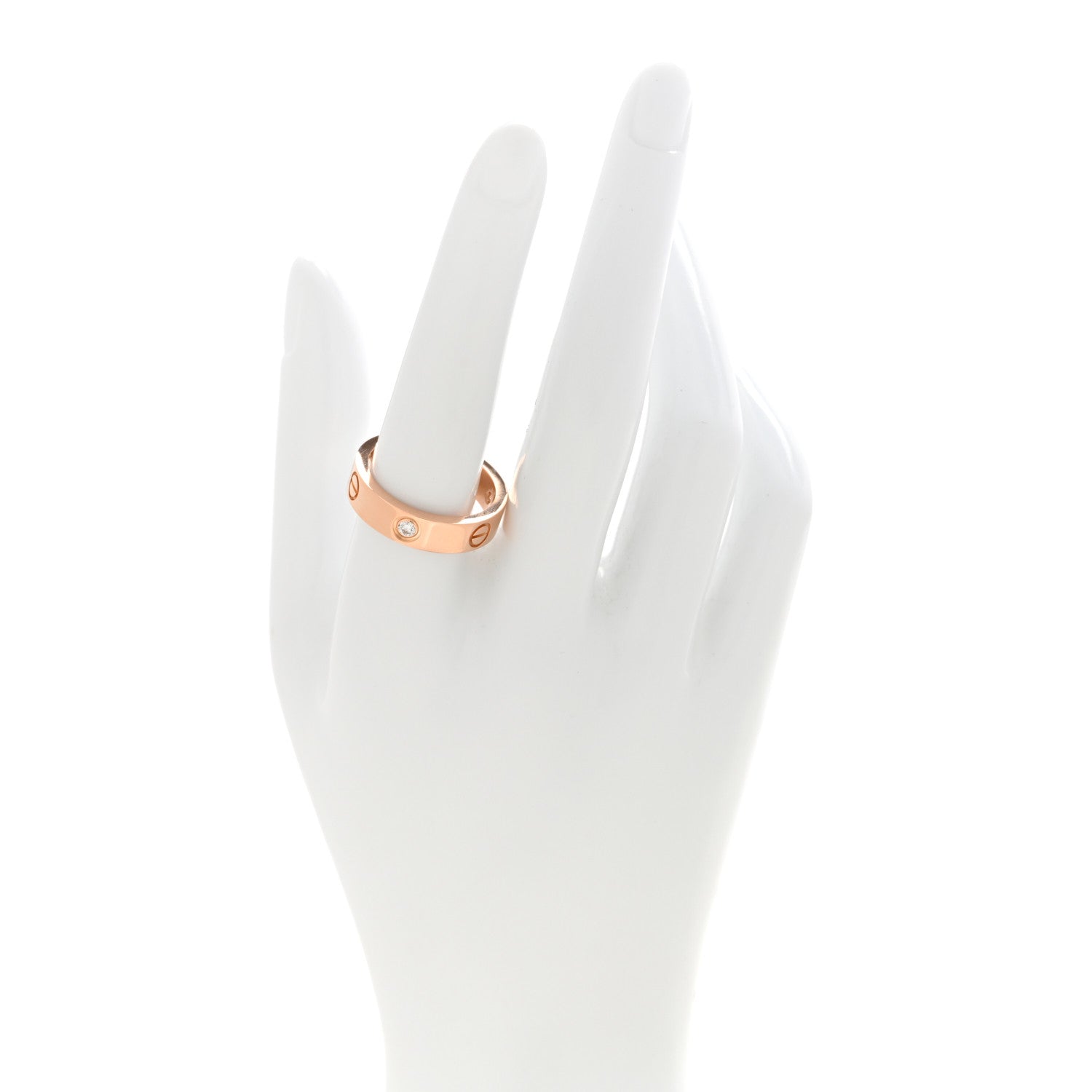 Cartier 18K Pink Gold 3 Diamond 5.5mm LOVE Ring 59 8.75 2 of 5