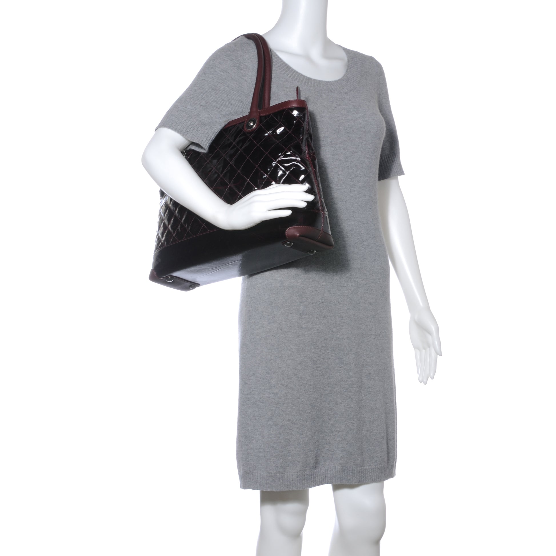 Chanel Coated Canvas Tote Bordeaux 2 of 10