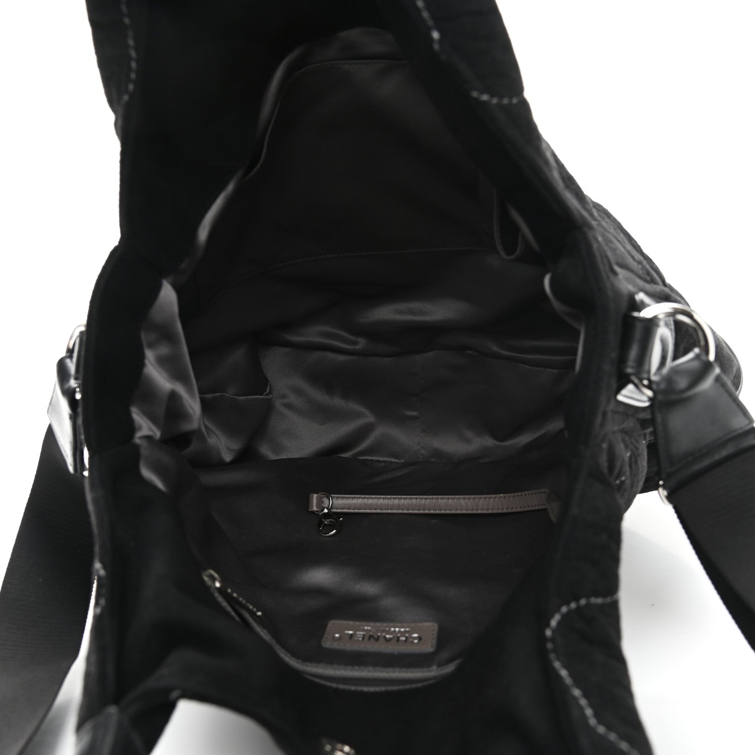 Chanel Microsuede Quilted Rodeo Drive Hobo Black 4 of 9