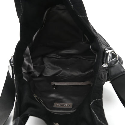Chanel Microsuede Quilted Rodeo Drive Hobo Black 4 of 9