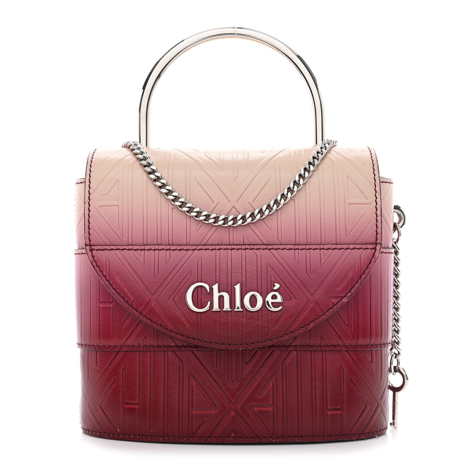 Chloe Calfskin Embossed Small Aby Lock Brown Purple 1 of 13