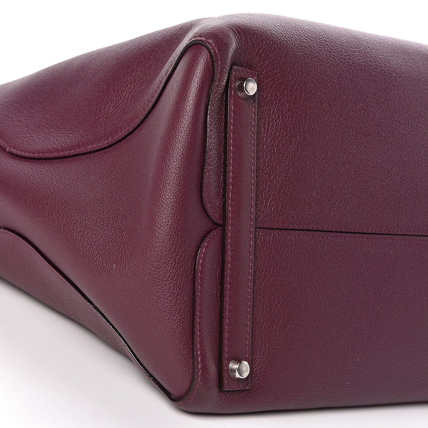 Supple Grained Calfskin Large Open Bar Tote Purple