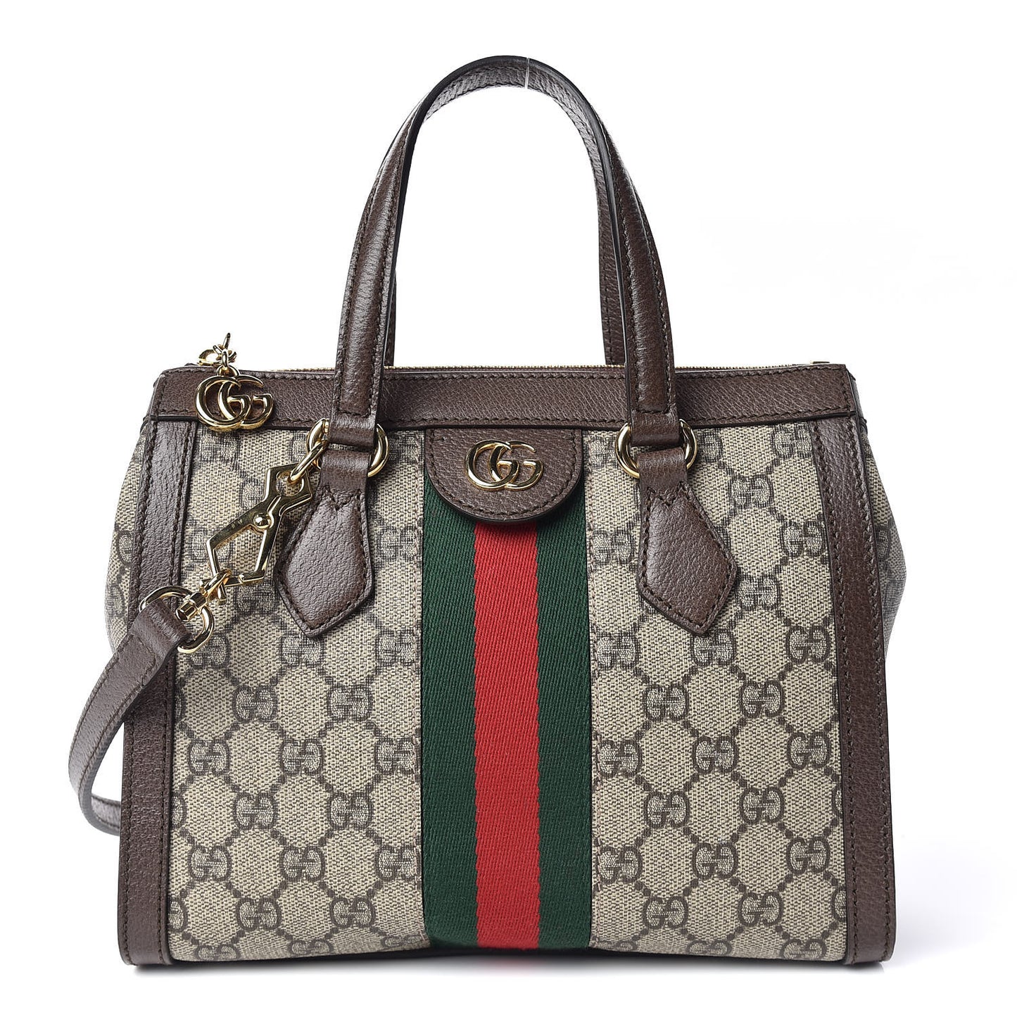 GG Supreme Monogram Small Ophidia Tote Bag Brown