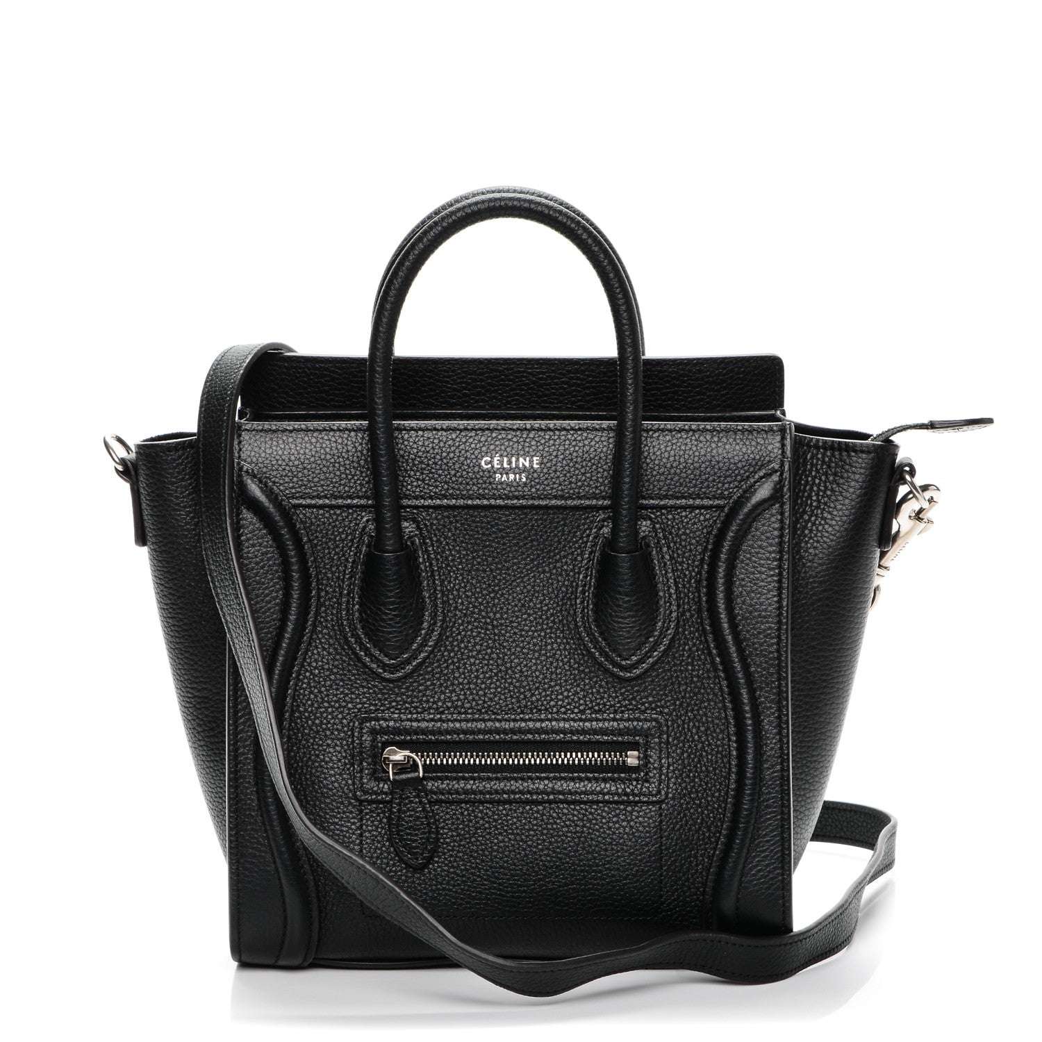 Celine Drummed Calfskin Nano Luggage Black 1 of 6