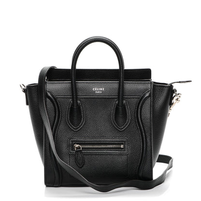 Celine Drummed Calfskin Nano Luggage Black 1 of 6