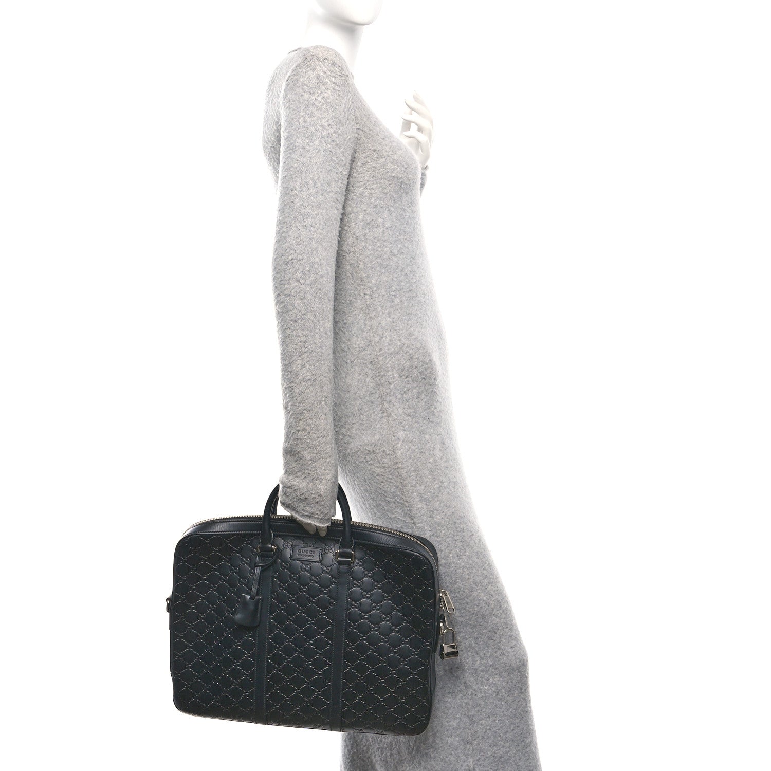 Gucci Guccissima Signature Eden Briefcase Black 2 of 13